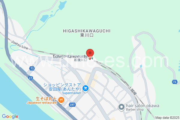 越後川口メンズエステの地図です。map of Echigo-Kawaguchi station where spa and massage salons are located