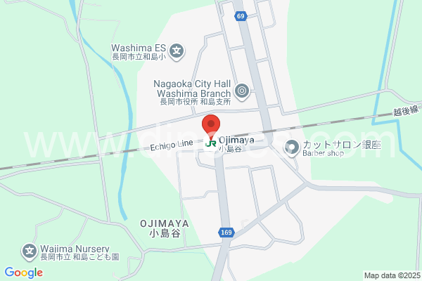 小島谷メンズエステの地図です。map of Ojimaya station where spa and massage salons are located