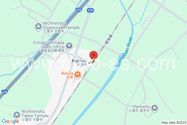 妙法寺(新潟)メンズエステの地図です。map of Myōhōji station where spa and massage salons are located