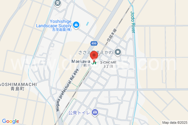 前川メンズエステの地図です。map of Maekawa station where spa and massage salons are located