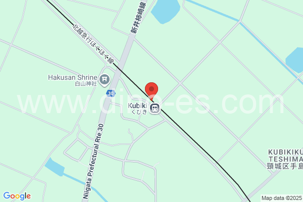くびきメンズエステの地図です。map of Kubiki station where spa and massage salons are located