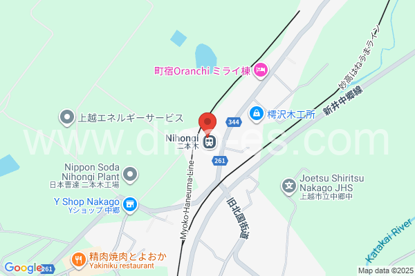 二本木メンズエステの地図です。map of Nihongi station where spa and massage salons are located