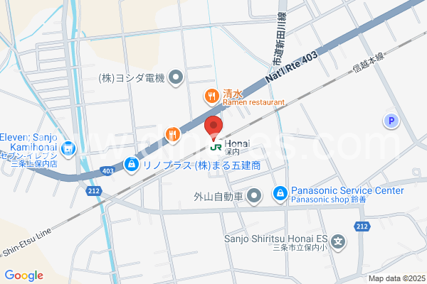 保内メンズエステの地図です。map of Honai station where spa and massage salons are located