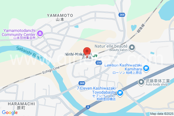 西中通メンズエステの地図です。map of Nishinakadōri station where spa and massage salons are located