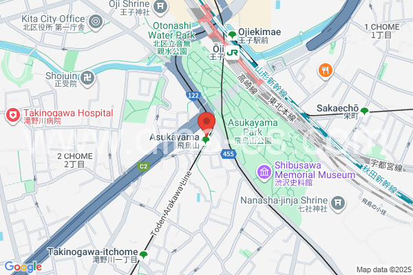 飛鳥山メンズエステの地図です。map of Asukayama station where spa and massage salons are located