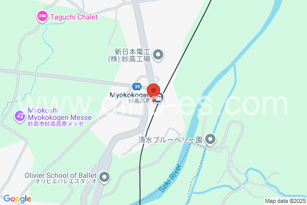 妙高高原メンズエステの地図です。map of Myōkō-Kōgen station where spa and massage salons are located