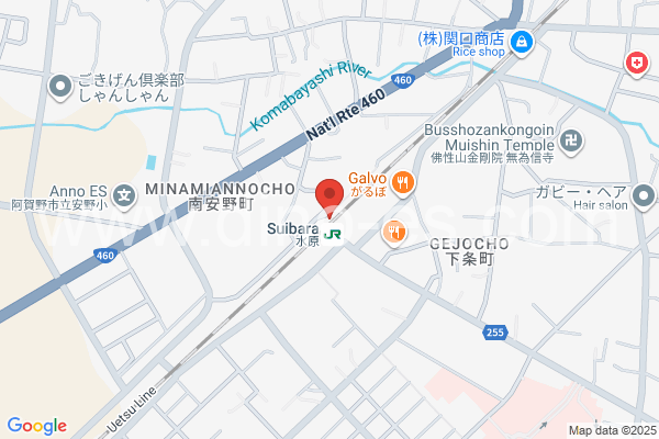 水原メンズエステの地図です。map of Suibara station where spa and massage salons are located