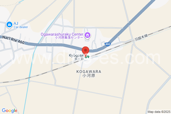 京ヶ瀬メンズエステの地図です。map of Kyōgase station where spa and massage salons are located