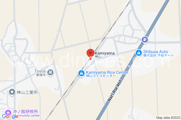 神山メンズエステの地図です。map of Kamiyama station where spa and massage salons are located