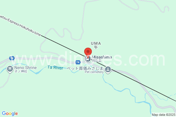 美佐島メンズエステの地図です。map of Misashima station where spa and massage salons are located
