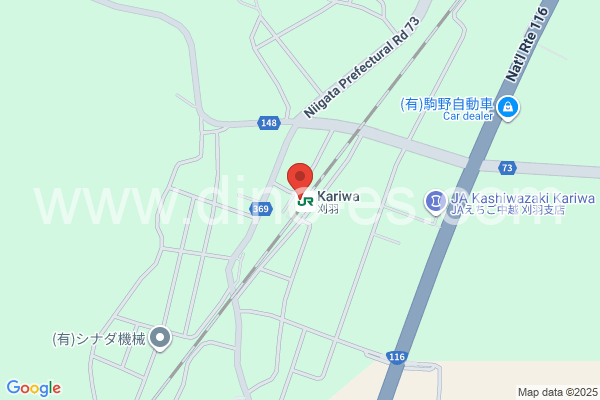 刈羽メンズエステの地図です。map of Kariwa station where spa and massage salons are located