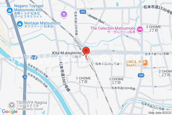 北松本メンズエステの地図です。map of Kita-Matsumoto station where spa and massage salons are located