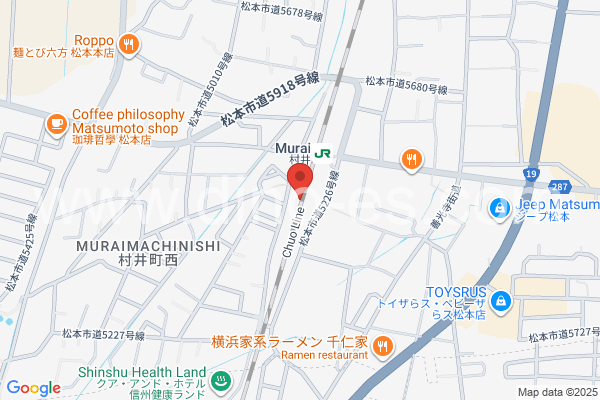 村井メンズエステの地図です。map of Murai station where spa and massage salons are located
