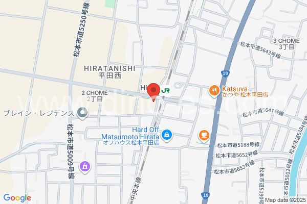 平田(長野)メンズエステの地図です。map of Heita station where spa and massage salons are located