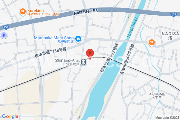信濃荒井メンズエステの地図です。map of Shinano-Arai station where spa and massage salons are located