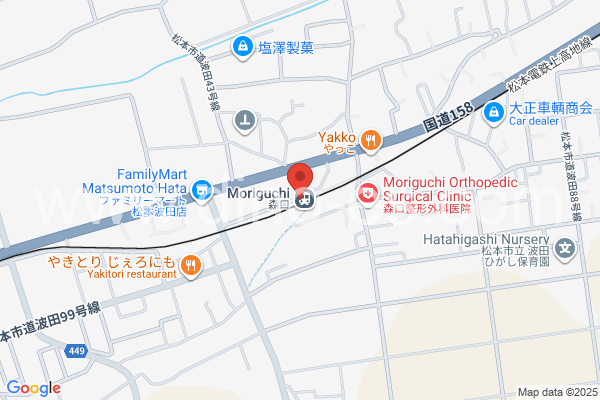 森口メンズエステの地図です。map of Moriguchi station where spa and massage salons are located