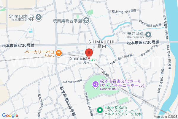 島内メンズエステの地図です。map of Shimauchi station where spa and massage salons are located