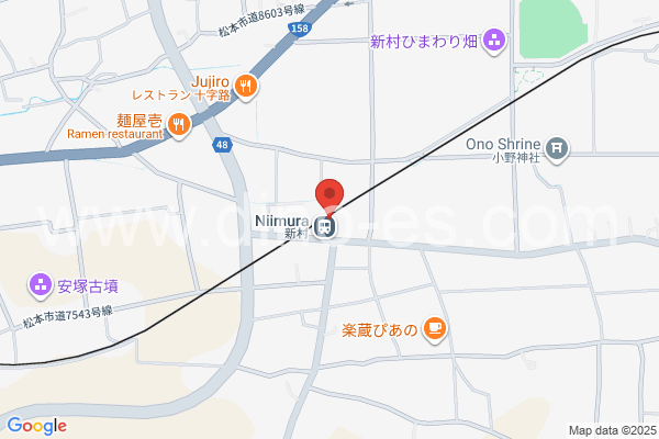 新村メンズエステの地図です。map of Niimura station where spa and massage salons are located