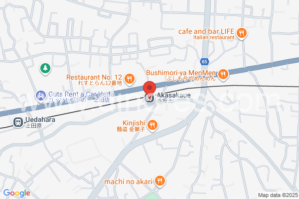 赤坂上メンズエステの地図です。map of Akasakaue station where spa and massage salons are located