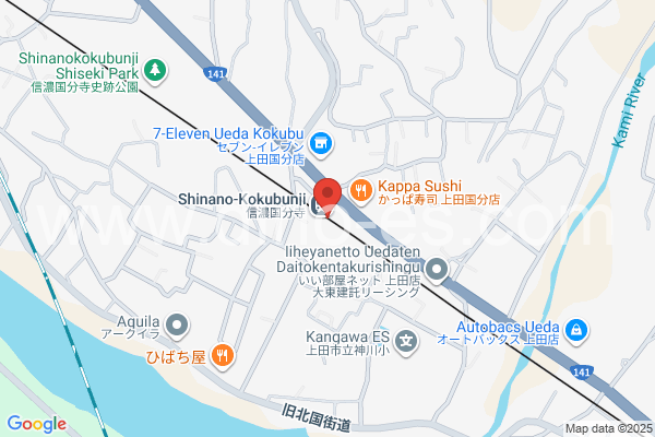 信濃国分寺メンズエステの地図です。map of Shinano-Kokubunji station where spa and massage salons are located