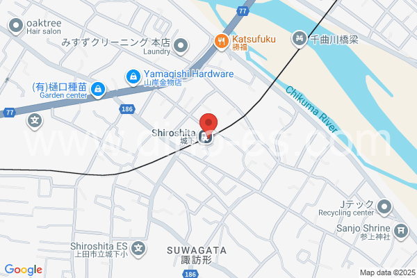 城下(長野)メンズエステの地図です。map of Shiroshita station where spa and massage salons are located