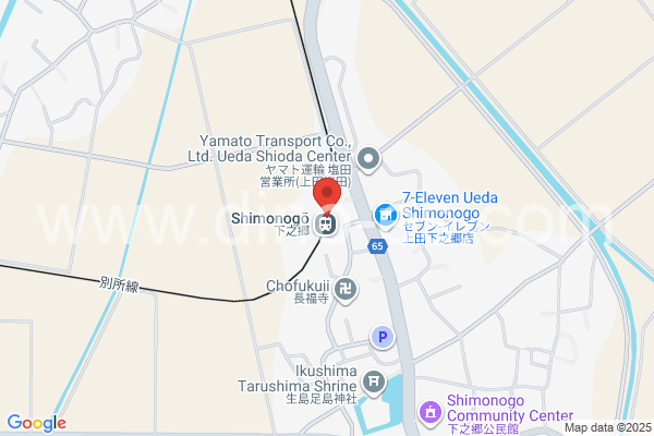 下之郷メンズエステの地図です。map of Shimonogō station where spa and massage salons are located