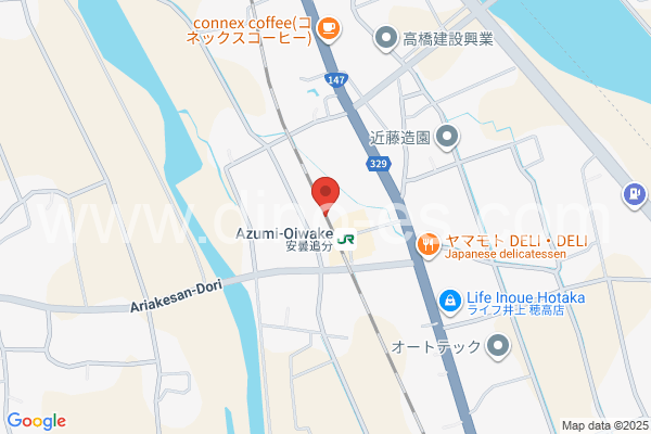 安曇追分メンズエステの地図です。map of Azumi-Oiwake station where spa and massage salons are located