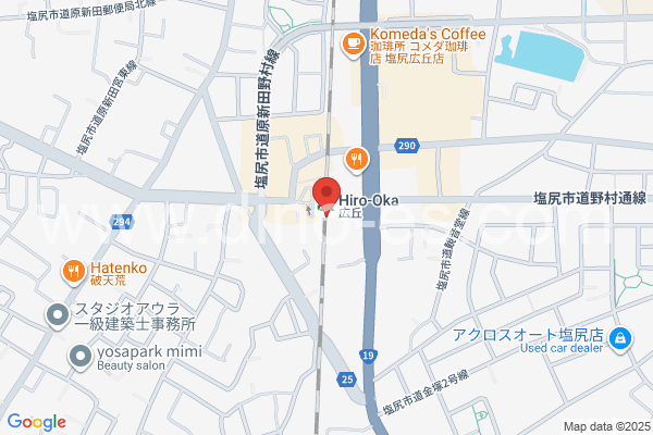 広丘メンズエステの地図です。map of Hirooka station where spa and massage salons are located