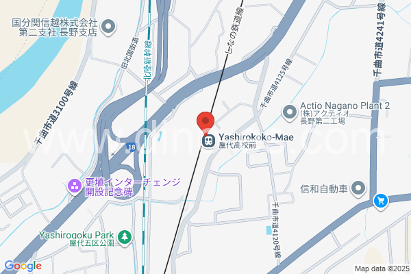 屋代高校前メンズエステの地図です。map of Yashirokōkō-mae station where spa and massage salons are located