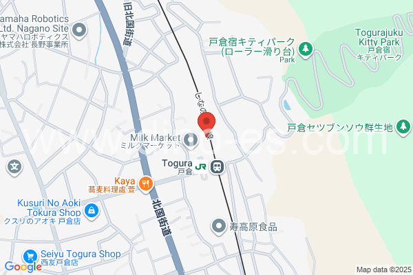 戸倉メンズエステの地図です。map of Togura station where spa and massage salons are located