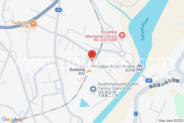 駄科メンズエステの地図です。map of Dashina station where spa and massage salons are located
