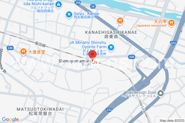 下山村メンズエステの地図です。map of Shimoyamamura station where spa and massage salons are located