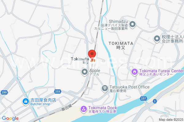 時又メンズエステの地図です。map of Tokimata station where spa and massage salons are located