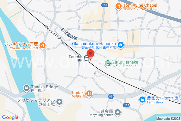 田中メンズエステの地図です。map of Tanaka station where spa and massage salons are located