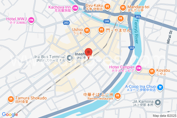伊那市メンズエステの地図です。map of Inashi station where spa and massage salons are located