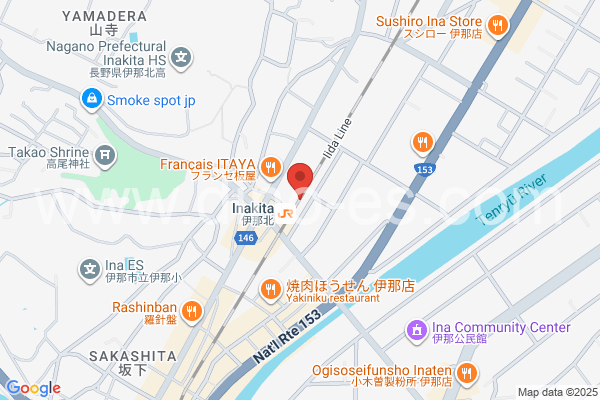 伊那北メンズエステの地図です。map of Ina-Kita station where spa and massage salons are located