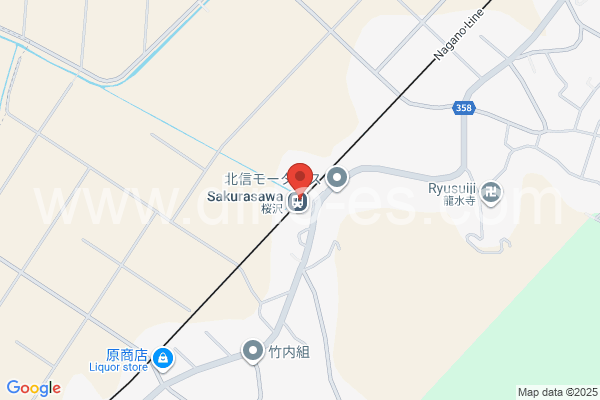 桜沢(長野)メンズエステの地図です。map of Sakurasawa station where spa and massage salons are located