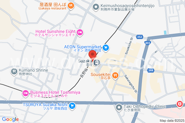 須坂メンズエステの地図です。map of Suzaka station where spa and massage salons are located