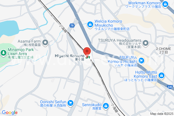東小諸メンズエステの地図です。map of Higashi-Komoro station where spa and massage salons are located
