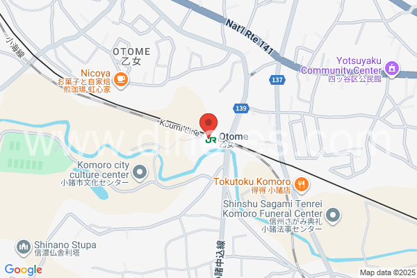乙女メンズエステの地図です。map of Otome station where spa and massage salons are located