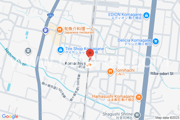 小町屋メンズエステの地図です。map of Komachiya station where spa and massage salons are located