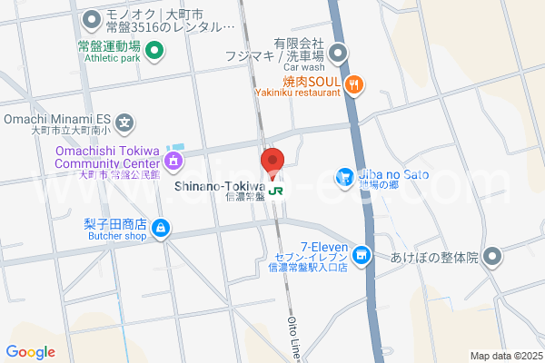 信濃常盤メンズエステの地図です。map of Shinano-Tokiwa station where spa and massage salons are located