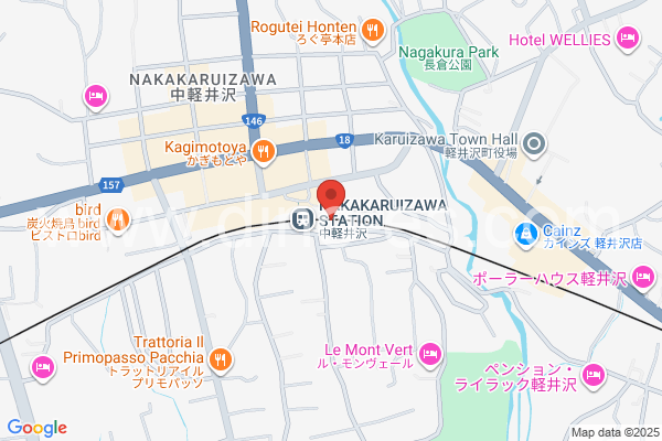 中軽井沢メンズエステの地図です。map of Naka-Karuizawa station where spa and massage salons are located