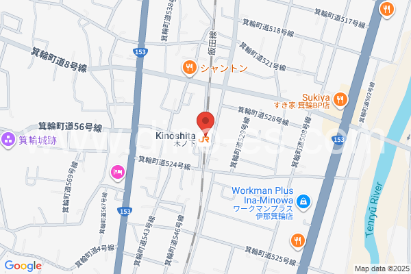 木ノ下メンズエステの地図です。map of Kinoshita station where spa and massage salons are located
