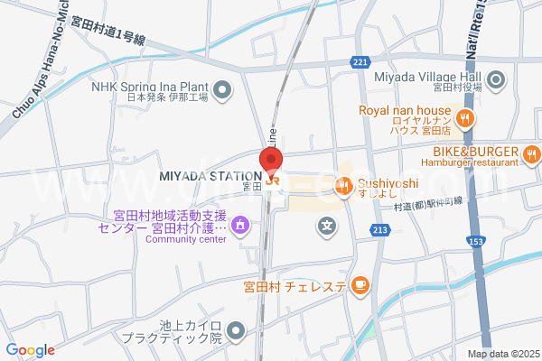 宮田メンズエステの地図です。map of Miyada station where spa and massage salons are located