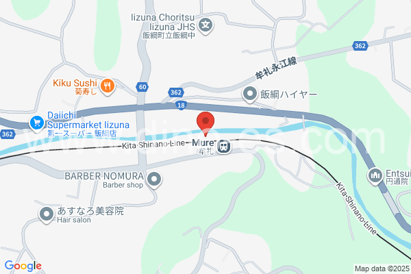 牟礼メンズエステの地図です。map of Mure station where spa and massage salons are located