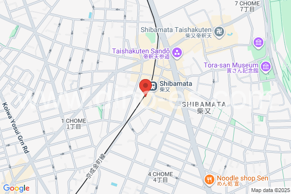 柴又メンズエステの地図です。map of Shibamata station where spa and massage salons are located