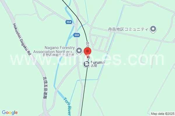 古間メンズエステの地図です。map of Furuma station where spa and massage salons are located