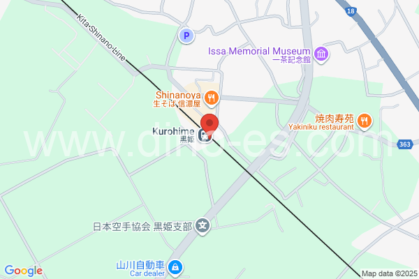 黒姫メンズエステの地図です。map of Kurohime station where spa and massage salons are located