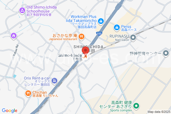 下市田メンズエステの地図です。map of Shimo-Ichida station where spa and massage salons are located